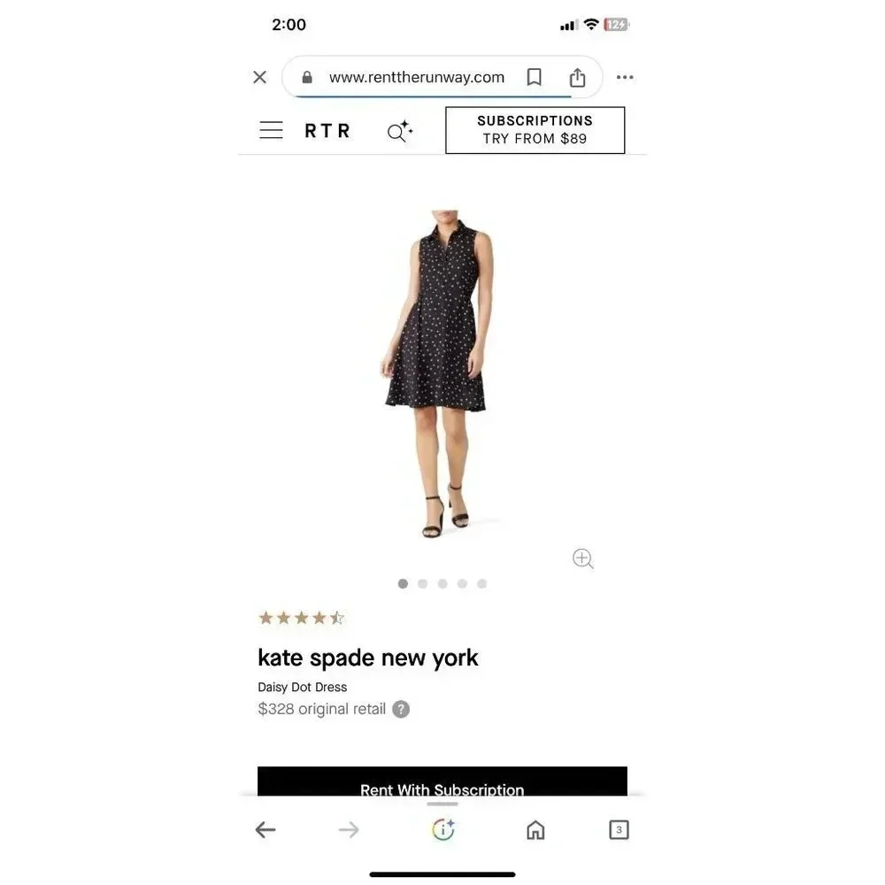 Kate Spade New York Daisy Dot Shirt Dress Size 0 Black Pink Polka Dot Florals